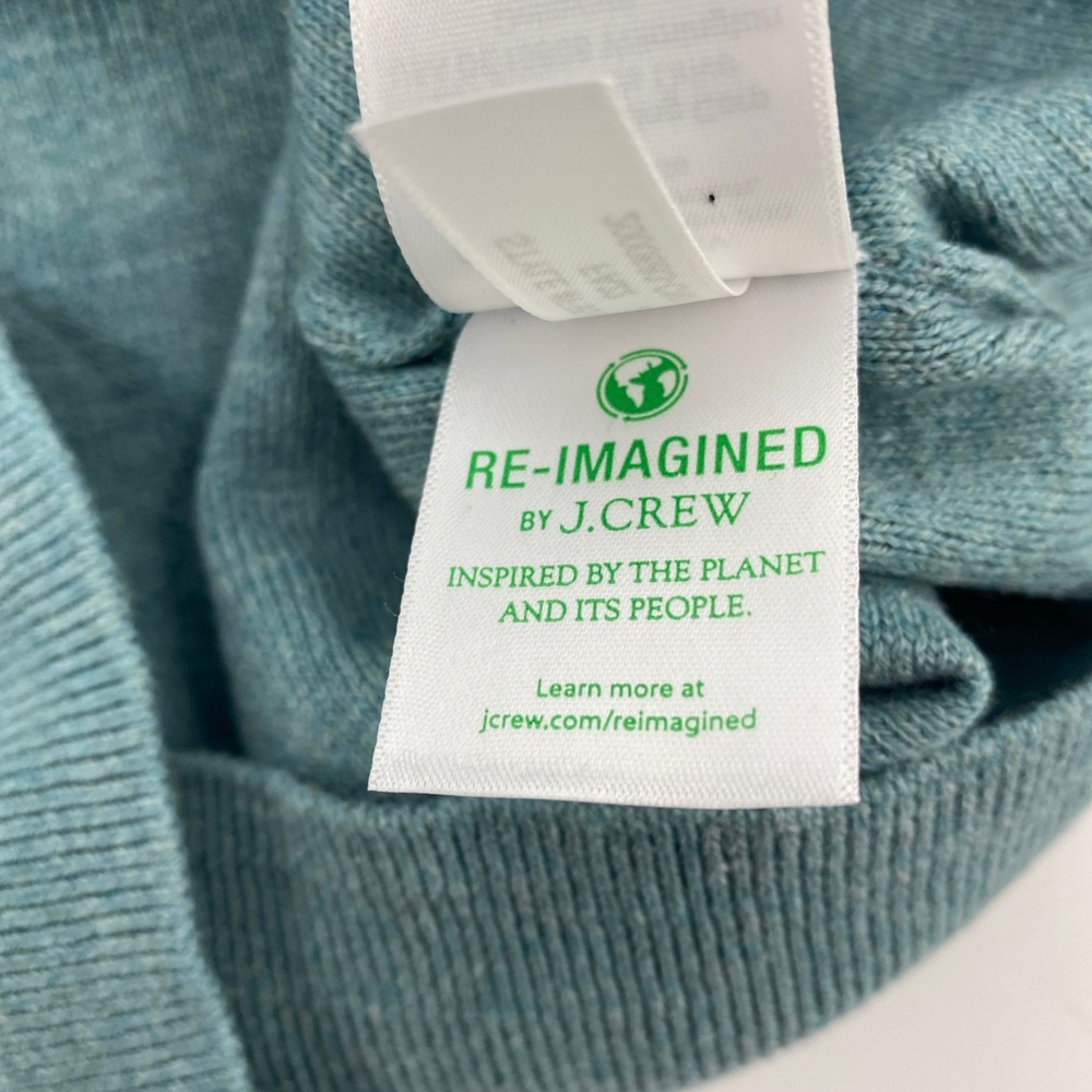 NEW J.Crew Cotton Crewneck Sweater Mens XL Teal Re-Imagined Raglan Classic - Picture 7 of 13